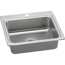 LRADQ252250 Gourmet Lustertone Stainless Steel Single Bowl Top Mount Quick-Clip Sink