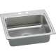 Gourmet Lustertone LRADQ2522502 Stainless Steel Single Bowl Top Mount Quick-Clip Sink with 2 Faucet Holes in Lustrous Highlighted Satin