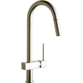 Pull-Down Kitchen Single-Hole Faucet in Brushed Nickel