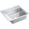 Lustertone DRKAD222045L3 Stainless Steel Single Bowl Top Mount Sink with 3 Faucet Holes in Lustrous Highlighted Satin