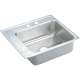 Lustertone DRKAD222045L3 Stainless Steel Single Bowl Top Mount Sink with 3 Faucet Holes in Lustrous Highlighted Satin