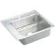 Lustertone DRKAD222050L2 Stainless Steel Single Bowl Top Mount Sink with 2 Faucet Holes in Lustrous Highlighted Satin
