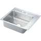 Lustertone DRKAD252240R3 Stainless Steel Single Bowl Top Mount Sink with 3 Faucet Holes in Lustrous Highlighted Satin