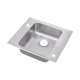 Lustertone DRKAD2522452 Stainless Steel Single Bowl Top Mount Sink with 2 Faucet Holes in Lustrous Highlighted Satin