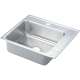 Lustertone DRKAD252245R2 Stainless Steel Single Bowl Top Mount Sink with 2 Faucet Holes in Lustrous Highlighted Satin