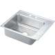 Lustertone DRKAD252245R3 Stainless Steel Single Bowl Top Mount Sink with 3 Faucet Holes in Lustrous Highlighted Satin
