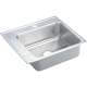 Lustertone DRKAD252250L2 Stainless Steel Single Bowl Top Mount Sink with 2 Faucet Holes in Lustrous Highlighted Satin