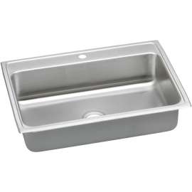 LRADQ312250 Gourmet Lustertone Stainless Steel Single Bowl Top Mount Quick-Clip Sink