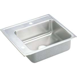 DRKADQ222050L Lustertone Stainless Steel Single Bowl Top Mount Quick-Clip Sink