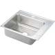 Lustertone DRKADQ252240R2 Stainless Steel Single Bowl Top Mount Quick-Clip Sink with 2 Faucet Holes in Lustrous Highlighted Satin