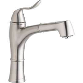 Explore LKEC1041NK Pull-Out Kitchen Single-Hole Faucet in Brushed Nickel