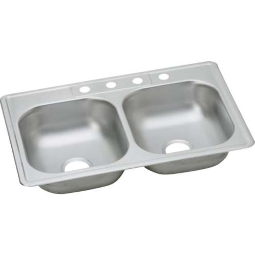 D23322 Classic Stainless Steel Double Bowl Top Mount Sink