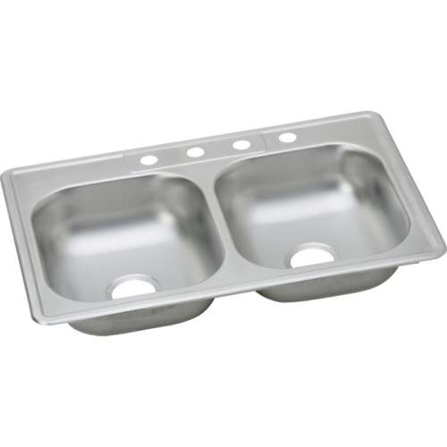 K23322 Stainless Steel Double Bowl Top Mount Sink