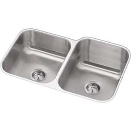 DXUH312010LDF Stainless Steel Double Bowl Undermount Sink and Faucet Kit in Radiant Satin