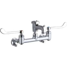 LK940BR03T6S Wall Mount 8in Center Commercial 2-Hole Faucet in Chrome