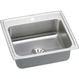 DLR221910PD Gourmet Lustertone Stainless Steel Single Bowl Top Mount Sink Kit
