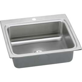 LR2522PD Gourmet Lustertone Stainless Steel Single Bowl Top Mount Sink Kit