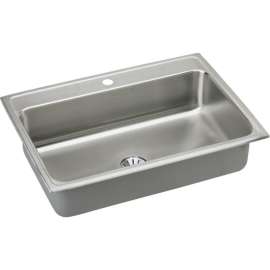 LR3122PD Gourmet Lustertone Stainless Steel Single Bowl Top Mount Sink Kit
