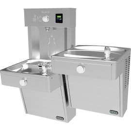 Vandal-ResistantBottle Filling Station with Bi-Level Reverse Vandal-Resistant Cooler in Stainless Steel