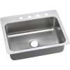 Stainless Steel Single Bowl Dual-Mount Sink with MR2 Faucet Holes in Elite Satin