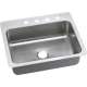 Stainless Steel Single Bowl Dual-Mount Sink with 5 Faucet Holes in Elite Satin
