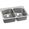 Stainless Steel Double Bowl Dual-Mount Sink with 3 Faucet Holes in Lustrous Highlighted Satin