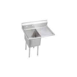 Dependabilt Stainless Steel 38-1/2" X 29-13/16" X 43-3/4" 16 Gauge One Compartment Sink W/ 18" Right Drainboard And Stainless Steel Legs, 14-1C18X24-R-18X