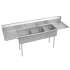 Dependabilt Stainless Steel 124" X 29-13/16" X 43-3/4" 16 Gauge Three Compartment Sink W/ 24" L&R Drainboards+Ss Legs, 14-3C24X24-2-24X
