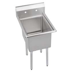 Dependabilt Stainless Steel 23" X 23-13/16" X 44-3/4" 16 Gauge One Compartment Sink With Stainless Steel Legs, 1C18X18-0X