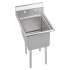 Dependabilt Stainless Steel 23" X 23-13/16" X 44-3/4" 16 Gauge One Compartment Sink With Stainless Steel Legs, 1C18X18-0X
