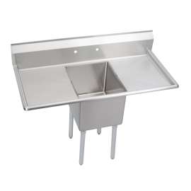Dependabilt Stainless Steel 54" X 23-13/16" X 44-3/4" 16 Gauge One Compartment Sink W/ 18" Left And Right Drainboards And Stainless Steel Legs, 1C18X18-2-18X