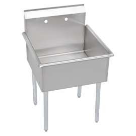 Dependabilt Stainless Steel 21" X 24-1/2" X 42" 18 Gauge One Compartment Budget Sink With Stainless Steel Legs, B1C18X21X