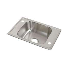 Celebrity Stainless Steel 25" X 17" X 6-1/2" 2Lm-Hole Single Bowl Drop-In Classroom Ada Sink, CDKAD2517652LM
