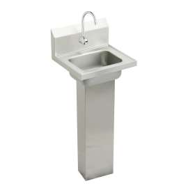 Stainless Steel 16-3/4" X 15-1/2" X 13" Single Bowl Wall Hung Handwash Sink Kit, CHSP1716SACC