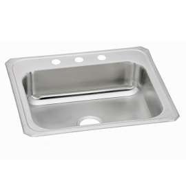 Celebrity Stainless Steel 25" X 21-1/4" X 6-7/8", 0-Hole Single Bowl Drop-In Sink, CR25210