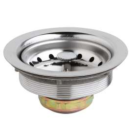 Dayton 3-1/2" Stainless Steel Drain With Removable Basket Strainer And Rubber Stopper, D1125