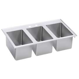 Stainless Steel 37" X 19" X 10" 18 Gauge Three Drop-In Compartment Sink, DI-3C-101410X