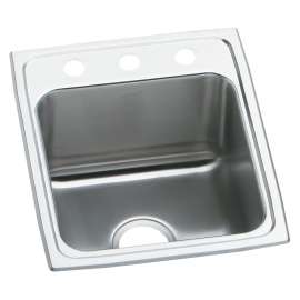Lustertone Classic Stainless Steel 17" X 20" X 10-1/8" 3-Hole Single Bowl Drop-In Sink, DLR1720103