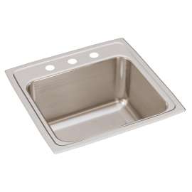 Lustertone Classic Stainless Steel 19-1/2" X 19" X 10-1/8" 3-Hole Single Bowl Drop-In Laundry Sink, DLR1919103
