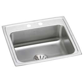 Lustertone Classic Stainless Steel 22" X 19-1/2" X 10-1/8" 2-Hole Single Bowl Drop-In Sink With Perfect Drain(R), DLR221910PD2