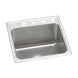Lustertone Classic Stainless Steel 22" X 22" X 12-1/8" 4-Hole Single Bowl Drop-In Sink, DLR2222124