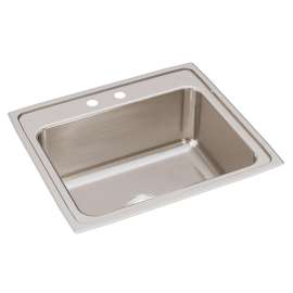 Lustertone Classic Stainless Steel 25" X 22" X 10-3/8" 2-Hole Single Bowl Drop-In Sink, DLR2522102