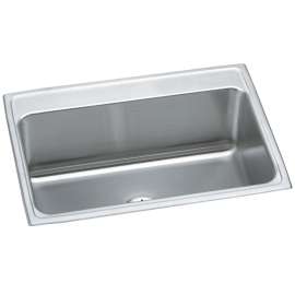 Lustertone Classic Stainless Steel 31" X 22" X 10-1/8", 0-Hole Single Bowl Drop-In Sink With Perfect Drain(R), DLR312210PD0