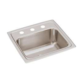 Lustertone Classic Stainless Steel 17" X 16" X 10-1/8" 1-Hole Single Bowl Drop-In Sink With Quick-Clip, DLRQ1716101