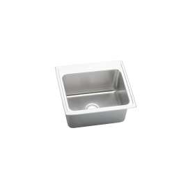 Lustertone Classic Stainless Steel 25" X 22" X 10-3/8" 2-Hole Single Bowl Drop-In Sink With Quick-Clip, DLRQ2522102