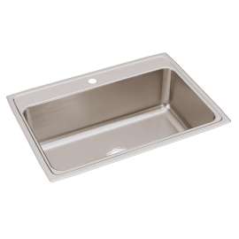 Lustertone Classic Stainless Steel 31" X 22" X 10-1/8" 1-Hole Single Bowl Drop-In Sink With Quick-Clip, DLRQ3122101