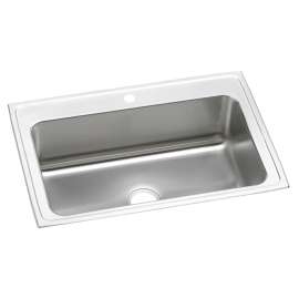 Lustertone Classic Stainless Steel 33" X 22" X 10-1/8" 1-Holesingle Bowl Drop-In Sink, DLRS3322101