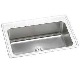 Lustertone Classic Stainless Steel 33" X 22" X 10" 3-Hole Single Bowl Drop-In Sink With Perfect Drain(R), DLRS332210PD3