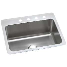 Lustertone Classic Stainless Steel 27" X 22" X 10" 3-Hole Single Bowl Dual Mount Sink, DLSR2722103