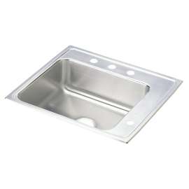 Lustertone Classic Stainless Steel 25" X 22" X 4" Single Bowl Drop-In Classroom Ada Sink, DRKAD252240R2